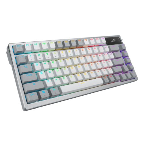 Asus ROG AZOTH Compact 75% Mechanical RGB Gaming Keyboard, Wireless/Btooth/USB, Hot-Swap ROG NX Snow Switches, OLED Display, Control Knob, Mac Support Asus ROG AZOTH Compact 75% Mechanical RGB Gaming Keyboard, Wireless/Btooth/USB, Hot-Swap ROG NX Snow Switches, OLED Display, Control Knob, Mac Support